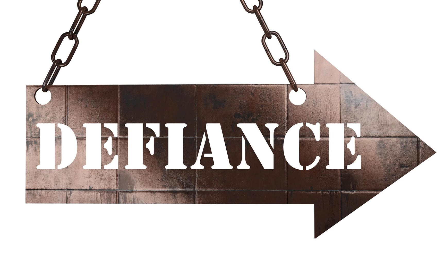 defiance word on metal pointer free photo 1 scaled